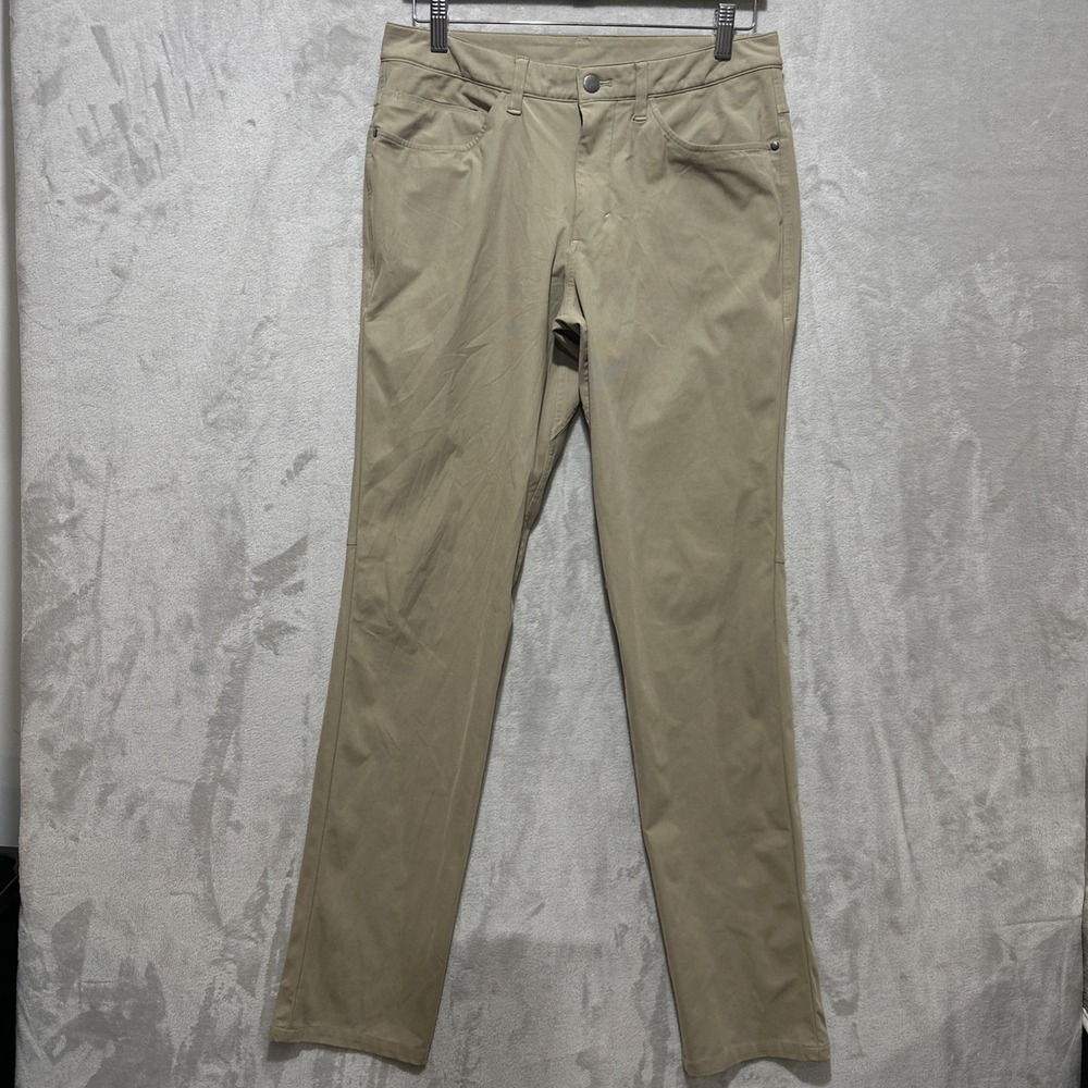 Lululemon ABC Slim Straight Pants Men's 30 Tan 5 Pockets Stretch